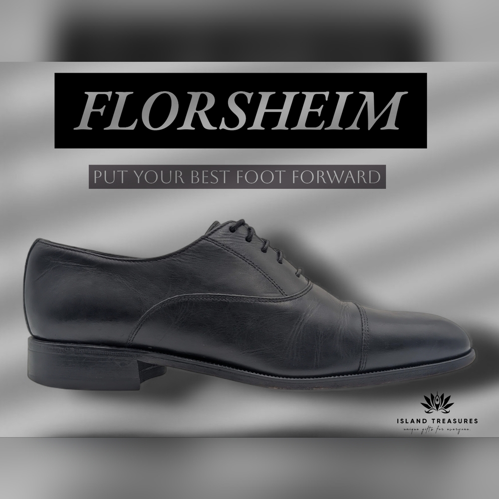 Florsheim Corbetta Men's Sz 11B Classic Black Leather Cap Toe Oxfords
